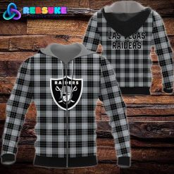 Las Vegas Raiders NFL Plaid Hoodie Zip Hoodie Sweatshirt