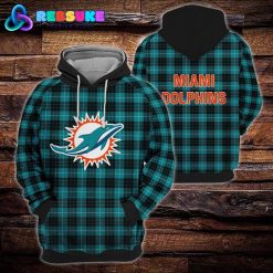 Miami Dolphins NFL Plaid Hoodie Zip Hoodie Sweatshirt