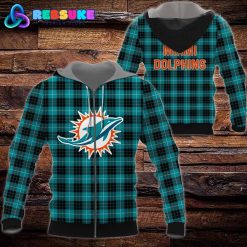 Miami Dolphins NFL Plaid Hoodie, Zip Hoodie, Sweatshirt