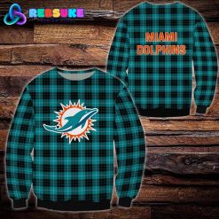 Miami Dolphins NFL Plaid Hoodie Zip Hoodie Sweatshirt