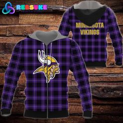 Minnesota Vikings NFL Plaid Hoodie Zip Hoodie Sweatshirt