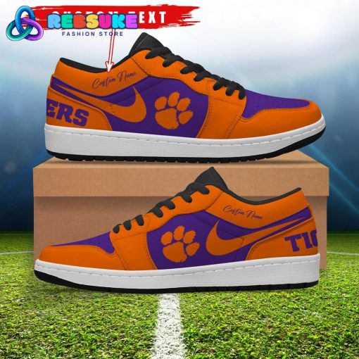 NCAA Clemson Tigers Customized Low Jordan 1