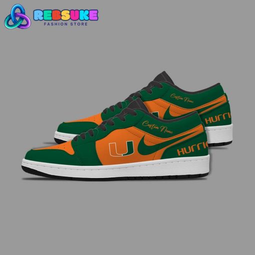 NCAA Miami Hurricanes Customized Low Jordan 1