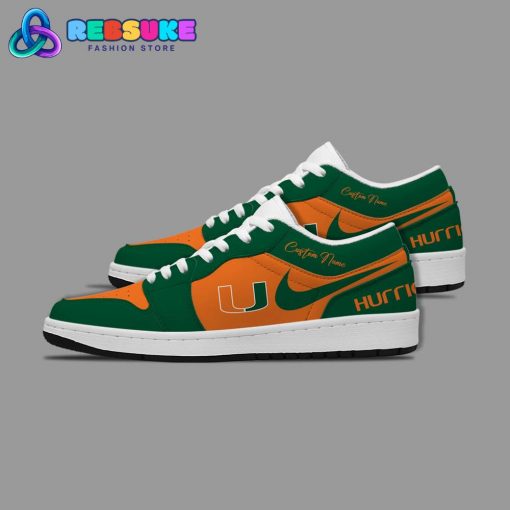 NCAA Miami Hurricanes Customized Low Jordan 1