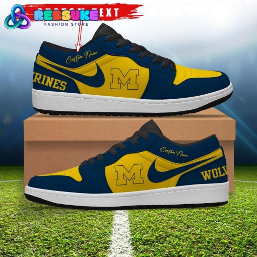 NCAA Michigan Wolverines Customized Low Jordan 1