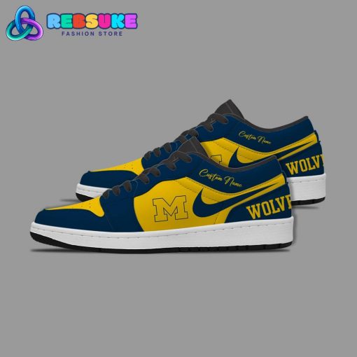 NCAA Michigan Wolverines Customized Low Jordan 1