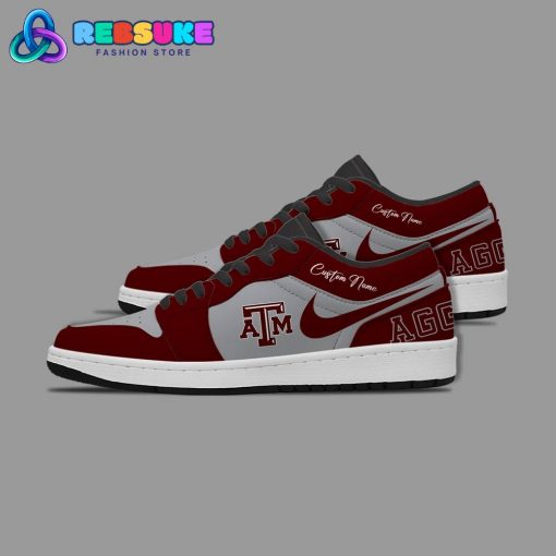 NCAA Texas Am Aggies Customized Low Jordan 1