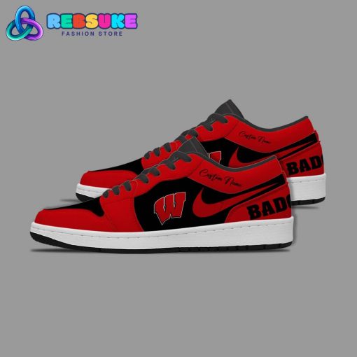 NCAA Wisconsin Badgers Customized Low Jordan 1