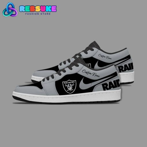 NFL Las Vegas Raiders Customized Nike Low Jordan 1