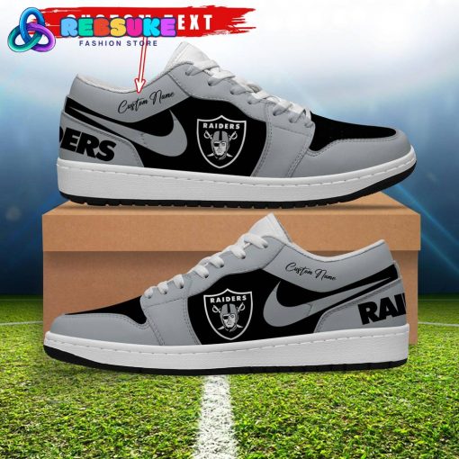 NFL Las Vegas Raiders Customized Nike Low Jordan 1