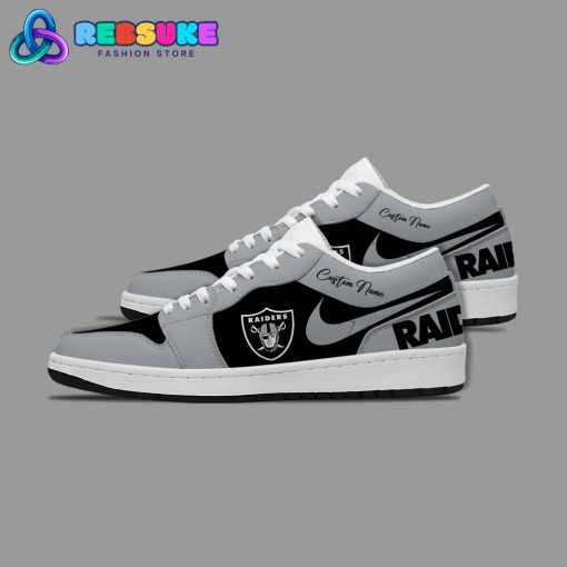 NFL Las Vegas Raiders Customized Nike Low Jordan 1