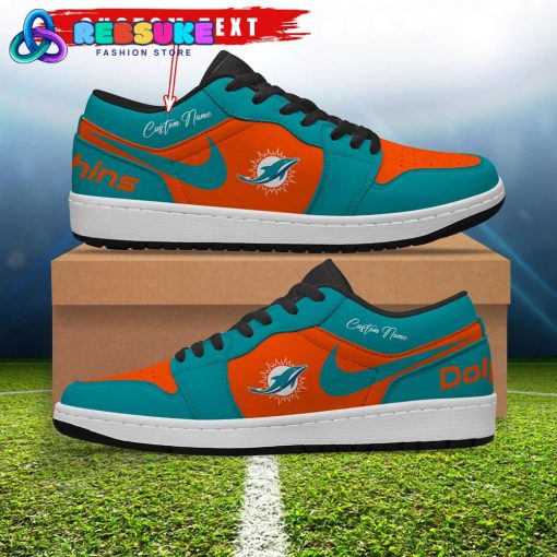 NFL Miami Dolphins Customized Nike Low Jordan 1