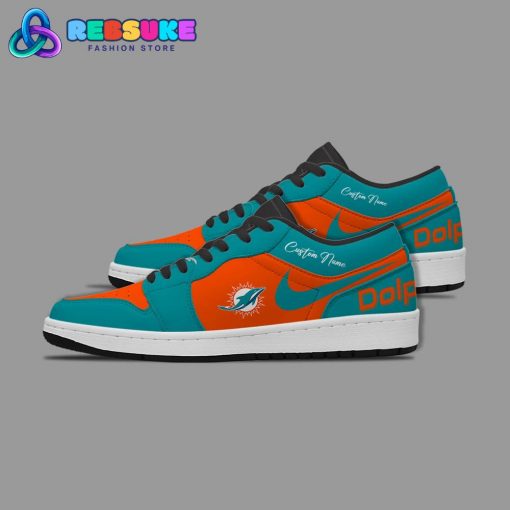 NFL Miami Dolphins Customized Nike Low Jordan 1