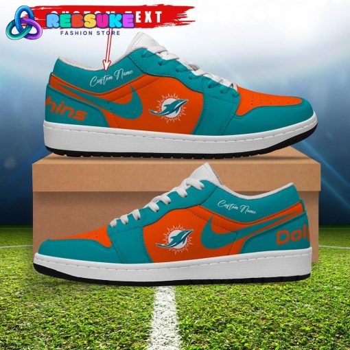 NFL Miami Dolphins Customized Nike Low Jordan 1