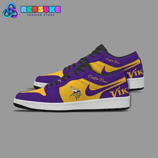 NFL Minnesota Vikings Customized Nike Low Jordan 1