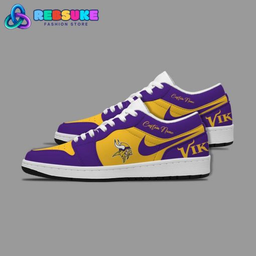 NFL Minnesota Vikings Customized Nike Low Jordan 1