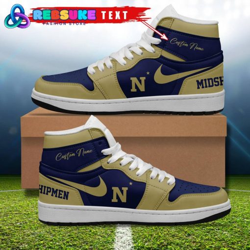 Navy Midshipmen NCAA Customized Air Jordan 1