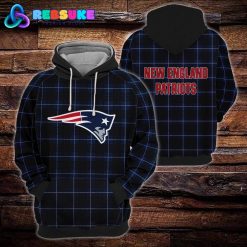 New England Patriots NFL Plaid Hoodie Zip Hoodie Sweatshirt