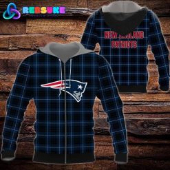 New England Patriots NFL Plaid Hoodie Zip Hoodie Sweatshirt