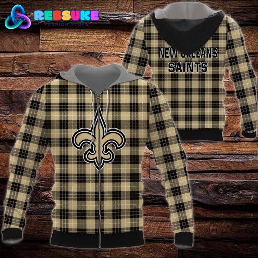 New Orleans Saints NFL Plaid Hoodie, Zip Hoodie, Sweatshirt