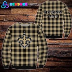 New Orleans Saints NFL Plaid Hoodie Zip Hoodie Sweatshirt