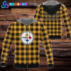 Pittsburgh Steelers NFL Plaid Hoodie Zip Hoodie Sweatshirt