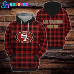 San Francisco 49ers NFL Plaid Hoodie Zip Hoodie Sweatshirt