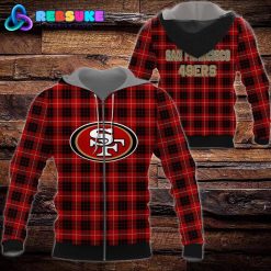 San Francisco 49ers NFL Plaid Hoodie Zip Hoodie Sweatshirt