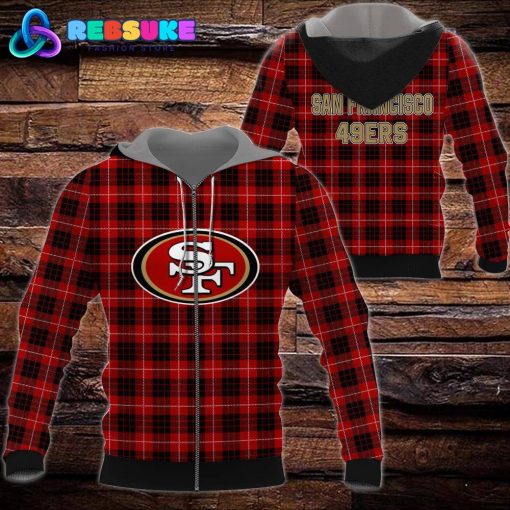 San Francisco 49ers NFL Plaid Hoodie, Zip Hoodie, Sweatshirt