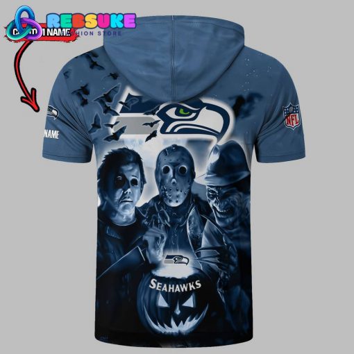 Seattle Seahawks Custom Name Halloween Hoodie Short Sleeve