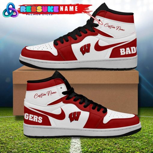 Wisconsin Badgers NCAA Customized Air Jordan 1