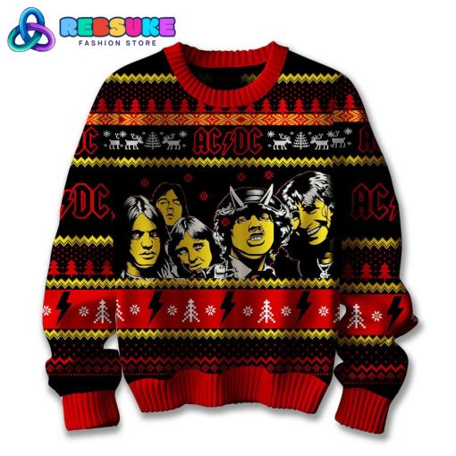 AC/DC Rock Band Merry Christmas 2024 Ugly Sweater