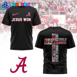 Alabama Crimson Tide Football Jesus Won Black Shirt