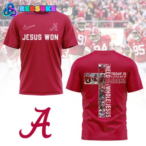 Alabama Crimson Tide Football Jesus Won Red Shirt