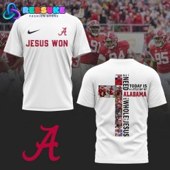 Alabama Crimson Tide Football Jesus Won White Shirt