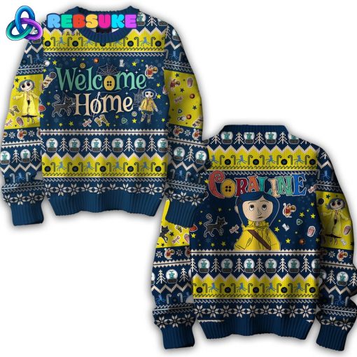 Coraline 2024 Welcome Home Ugly Christmas Sweater