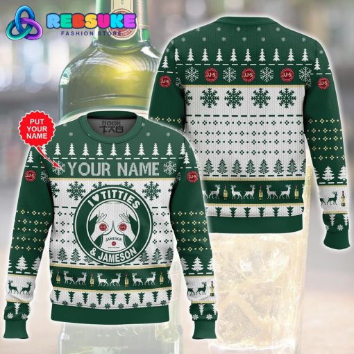 Custom Name Jameson Titties Funny Ugly Sweater