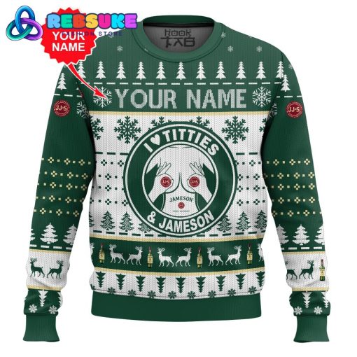 Custom Name Jameson Titties Funny Ugly Sweater