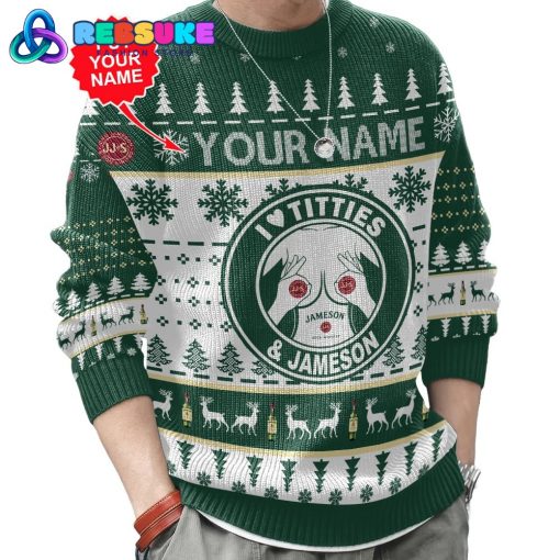 Custom Name Jameson Titties Funny Ugly Sweater