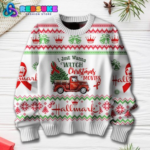 Hallmark I Just Wanna Watch Christmas Movies Ugly Sweater