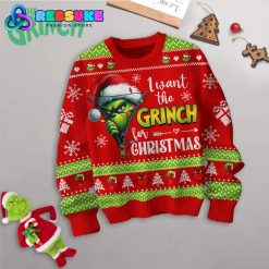 I Want The Grinch For Christmas Red Ugly Sweater