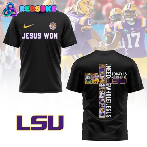 LSU Tigers Football Jesus Won Black Shirt