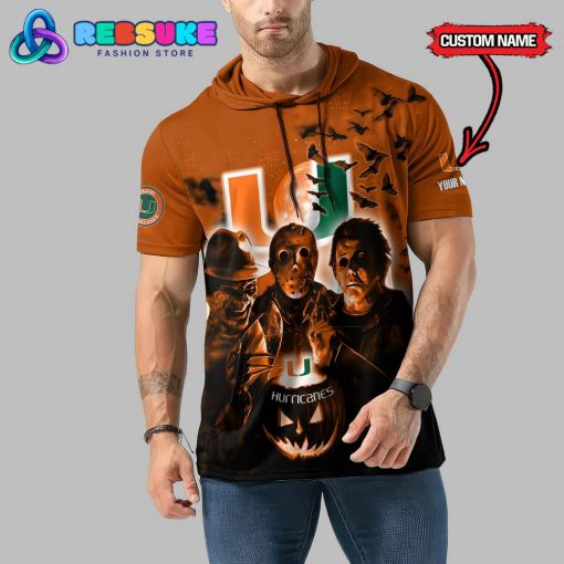 Miami Hurricanes Custom Name Halloween Hoodie Short Sleeve