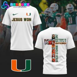 Miami Hurricanes Football Jesus Won Black Shirt