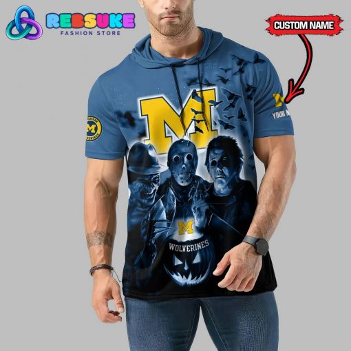 Michigan Wolverines Custom Name Halloween Hoodie Short Sleeve