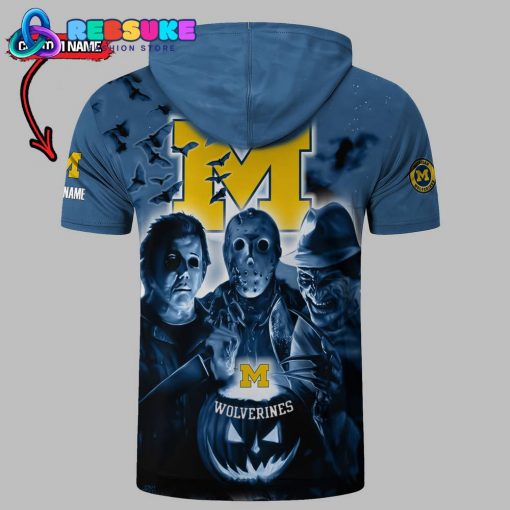 Michigan Wolverines Custom Name Halloween Hoodie Short Sleeve