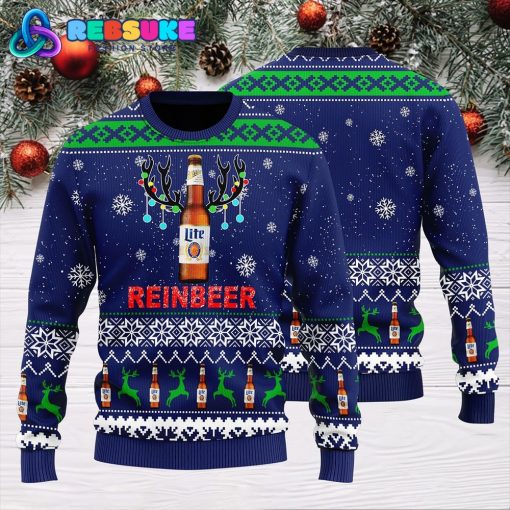 Miller Lite Reinbeer Ugly Christmas Sweater