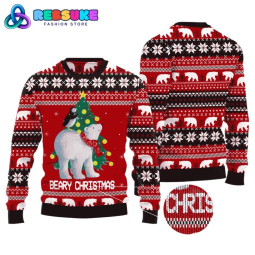 Polar Bear Beary Christmas Ugly Sweater