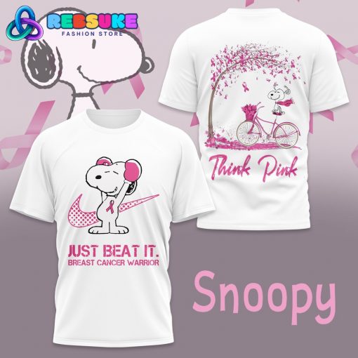 Snoopy x Nike Just Beat It Breast Cancer Warrior White Shirt