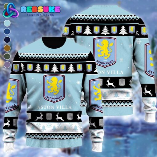 Aston Villa EPL Soccer Team 2024 Ugly Christmas Sweater